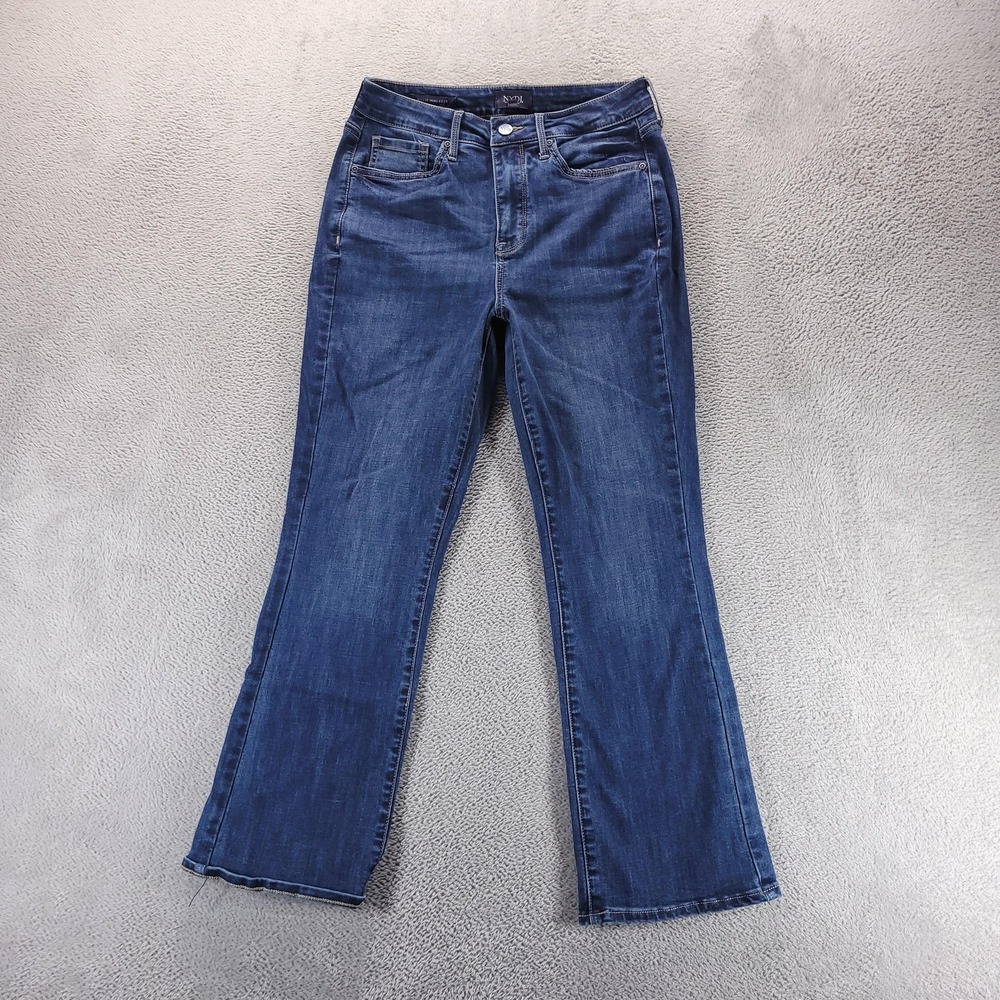 NYDJ Jeans Womens 4 Blue Billie Mini Boot Mid Rise Slim Bootcut Stretch Denim